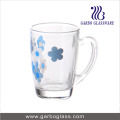 100ml flor caneca de vidro impresso com alça